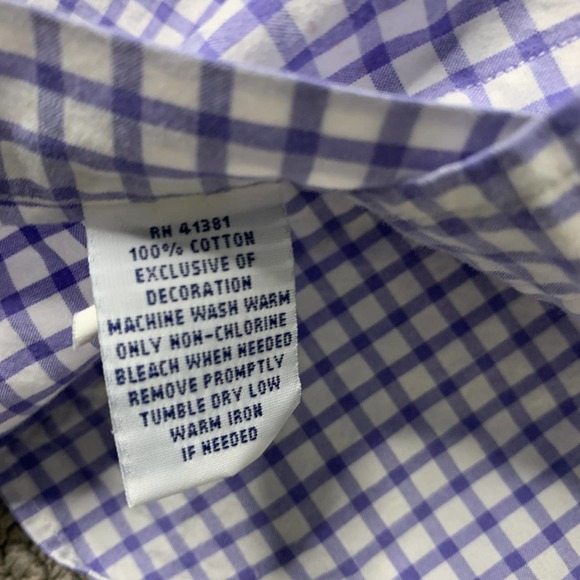 Ralph Lauren Mens Shirt Size Large‎ Purple Checkered Long Sleeves Button Down - Picture 10 of 11